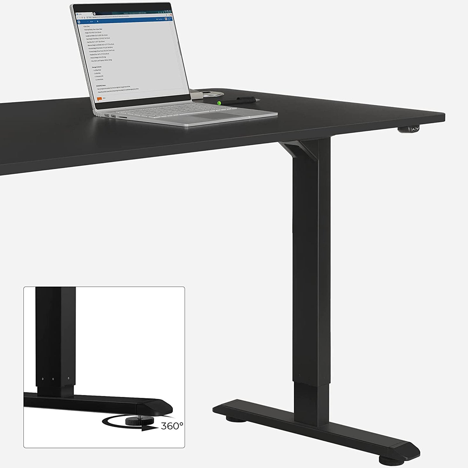 Schreibtisch Computertisch 140 x 70 x (73-114) cm Schwarz