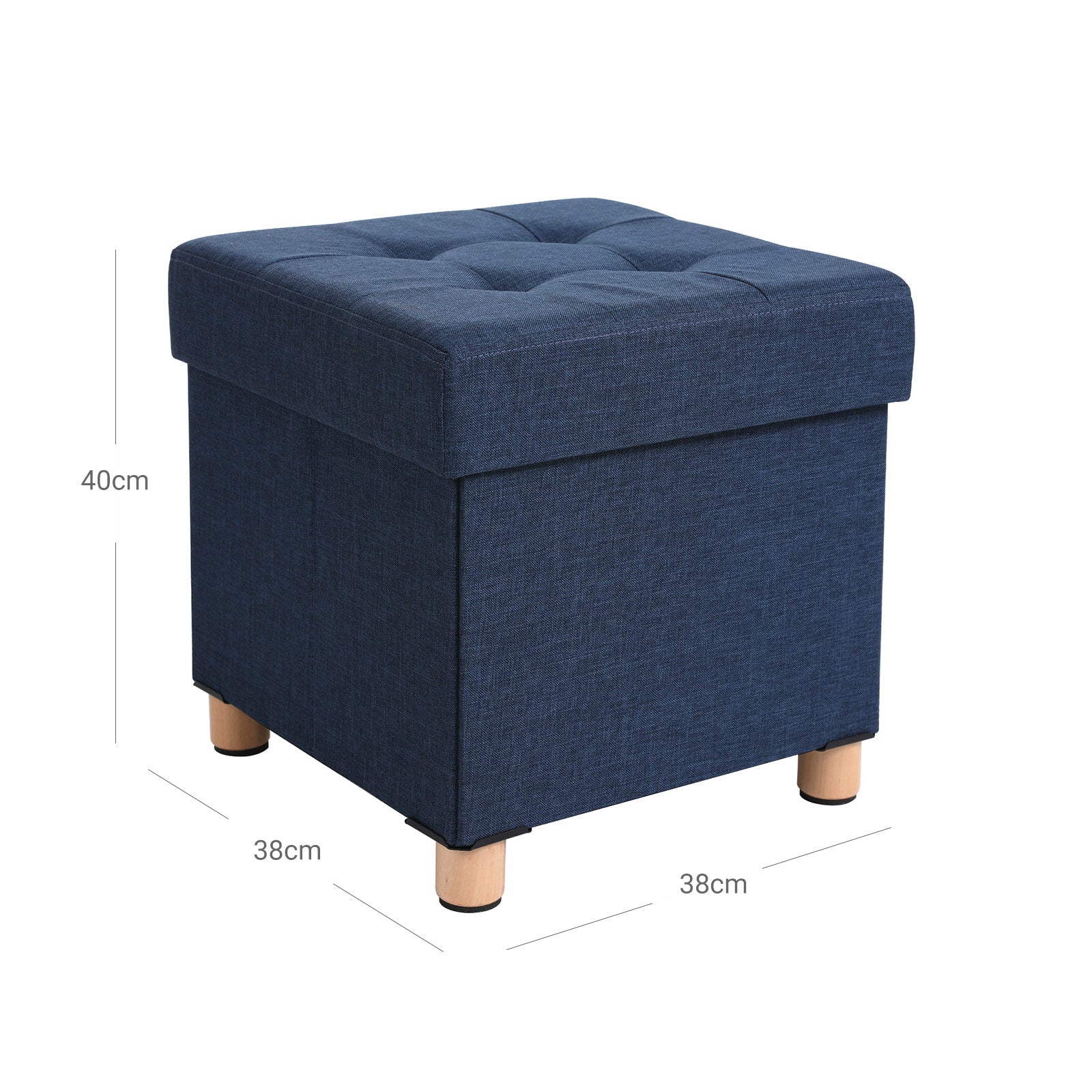 Sitzhocker 38 x 38 x 40 cm bis 300 kg belastbar Marineblau