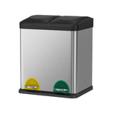 Mülleimer Mülltrennsystem 2 x 15 L Schwarz-Silbern