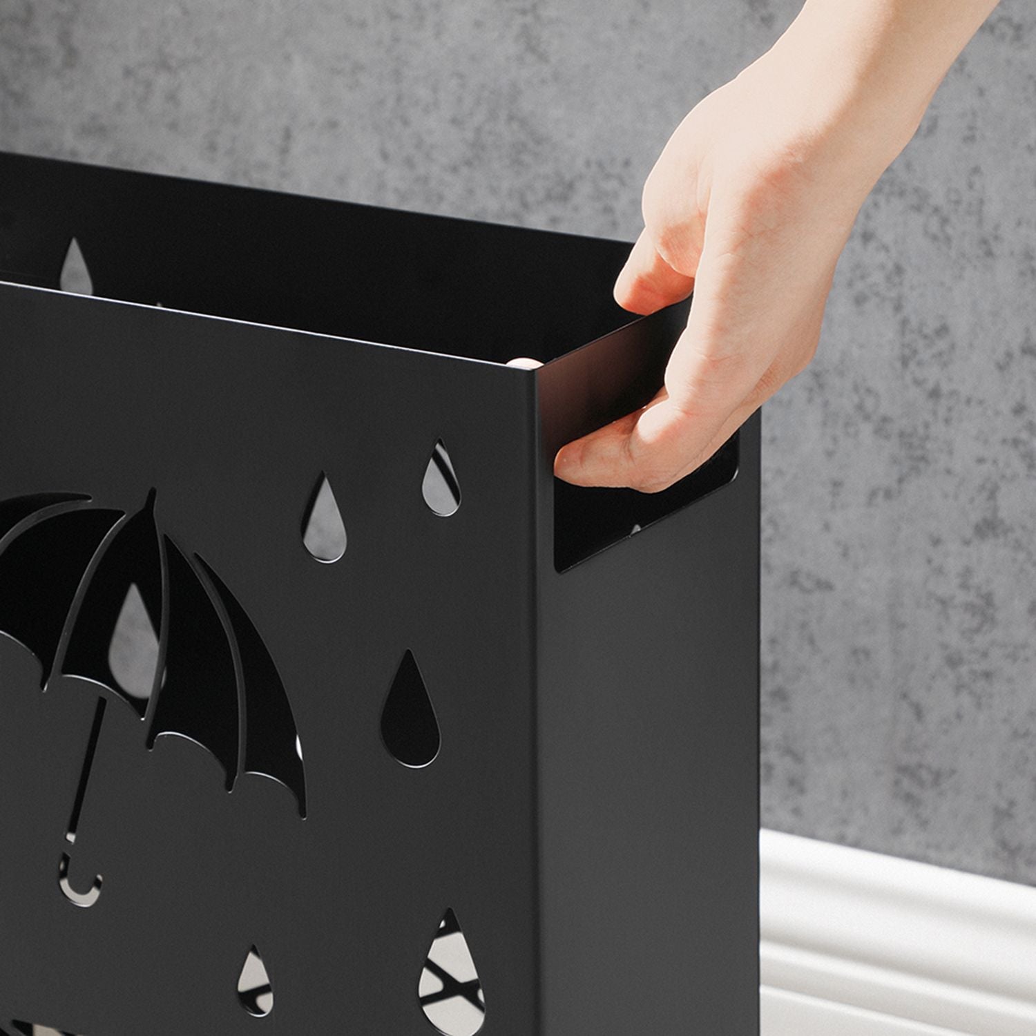 Regenschirmständer 28 x 12 x 41 cm Schwarz