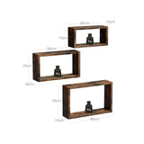 Set de 3 étagères murales cubiques 30/35/40 cm marron vintage