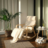 Schaukelstuhl Relaxstuhl aus Birkenholz bis 150 kg belastbar Beige