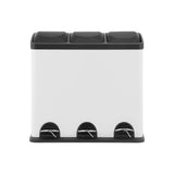 Mülleimer Mülltrennsystem 3 x 18 L Schwarz-Weiß