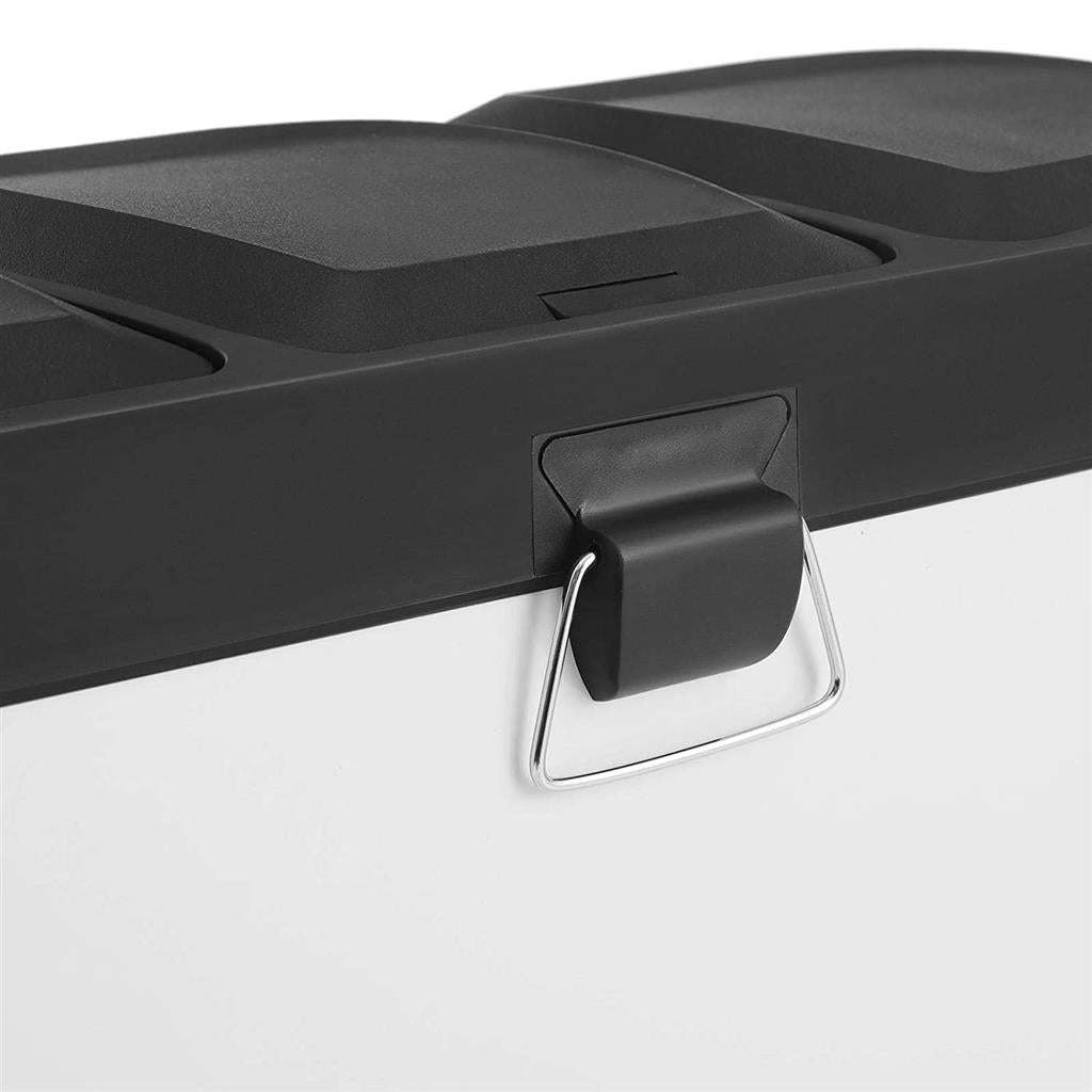 Mülleimer Mülltrennsystem 3 x 18 L Schwarz-Weiß