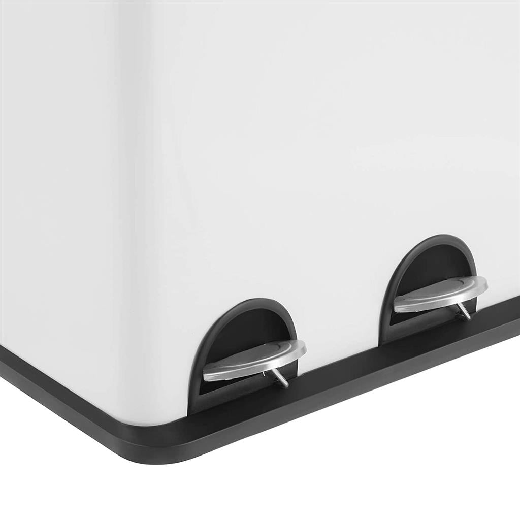 Mülleimer Mülltrennsystem 3 x 18 L Schwarz-Weiß