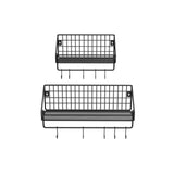 2er-Set Wandregal 30/40 cm Schwarz