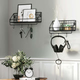 2er-Set Wandregal 30/40 cm Schwarz