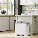 Mülleimer Mülltrennsystem 2 x 24 L Weiß