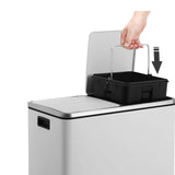 Mülleimer Mülltrennsystem 2 x 24 L Weiß