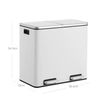 Mülleimer Mülltrennsystem 2 x 24 L Weiß