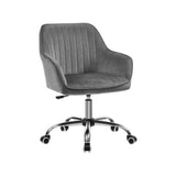 Bürostuhl Schreibtischstuhl mit Samtbezug bis 120 kg belastbar Grau