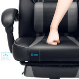 Gaming Stuhl mit Fußstütze bis 150 kg belastbar Schwarz-Grau
