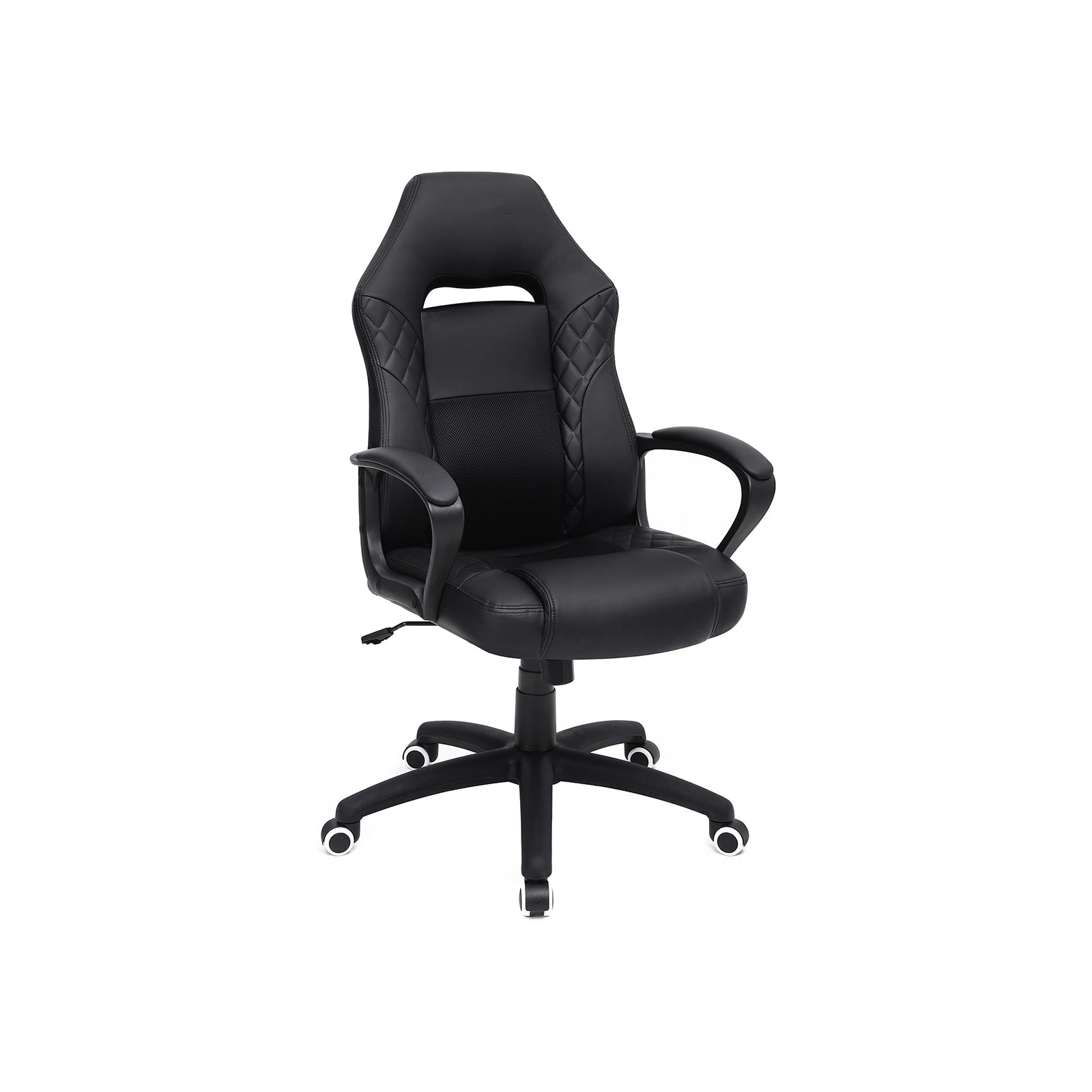 Gaming Stuhl Bürostuhl ergonomisch bis 150 kg belastbar Schwarz