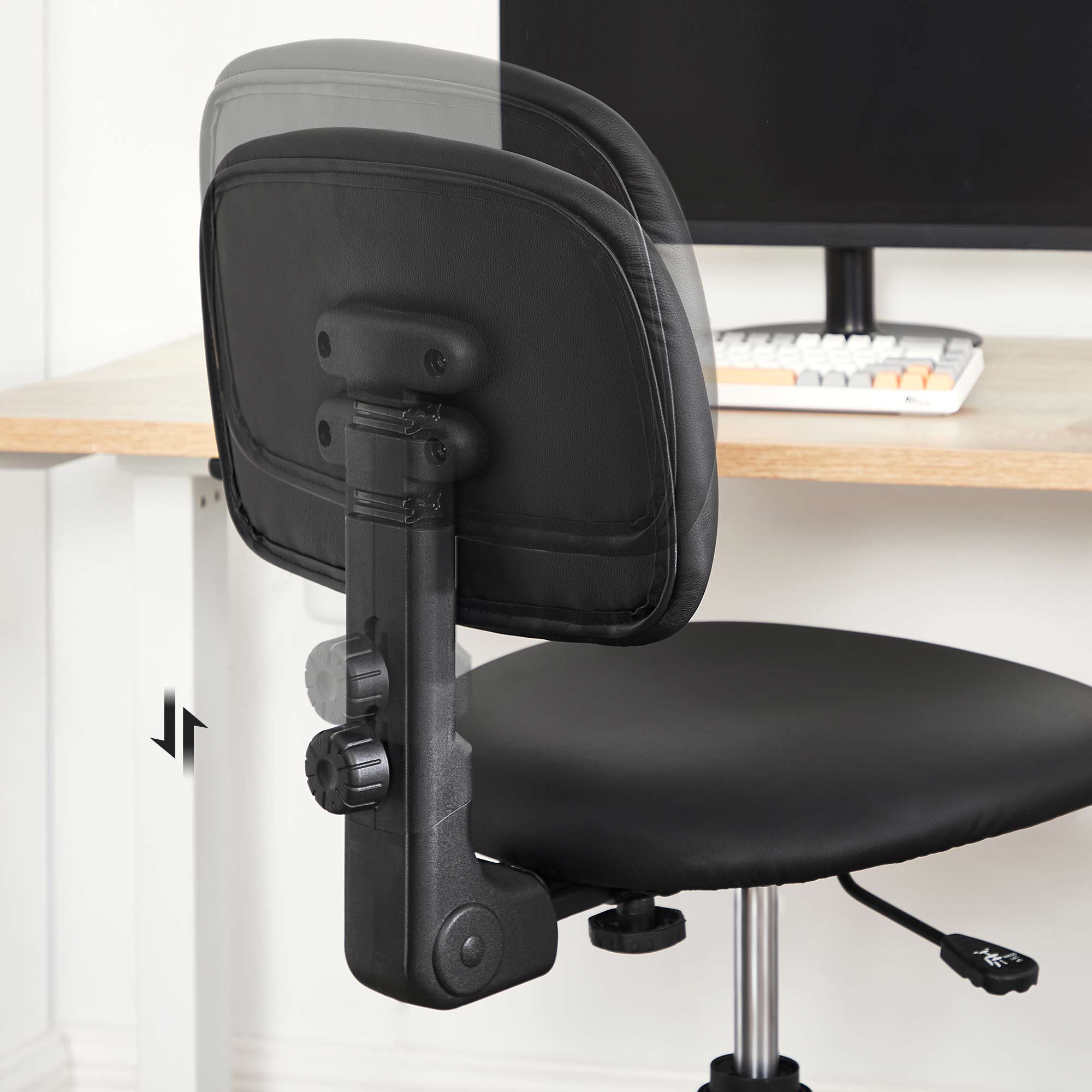 Bürostuhl Schreibtischstuhl ohne Armlehnen bis 120 kg belastbar Schwarz