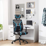Bürostuhl Schreibtischstuhl bis 120 kg belastbar Schwarz-Blau