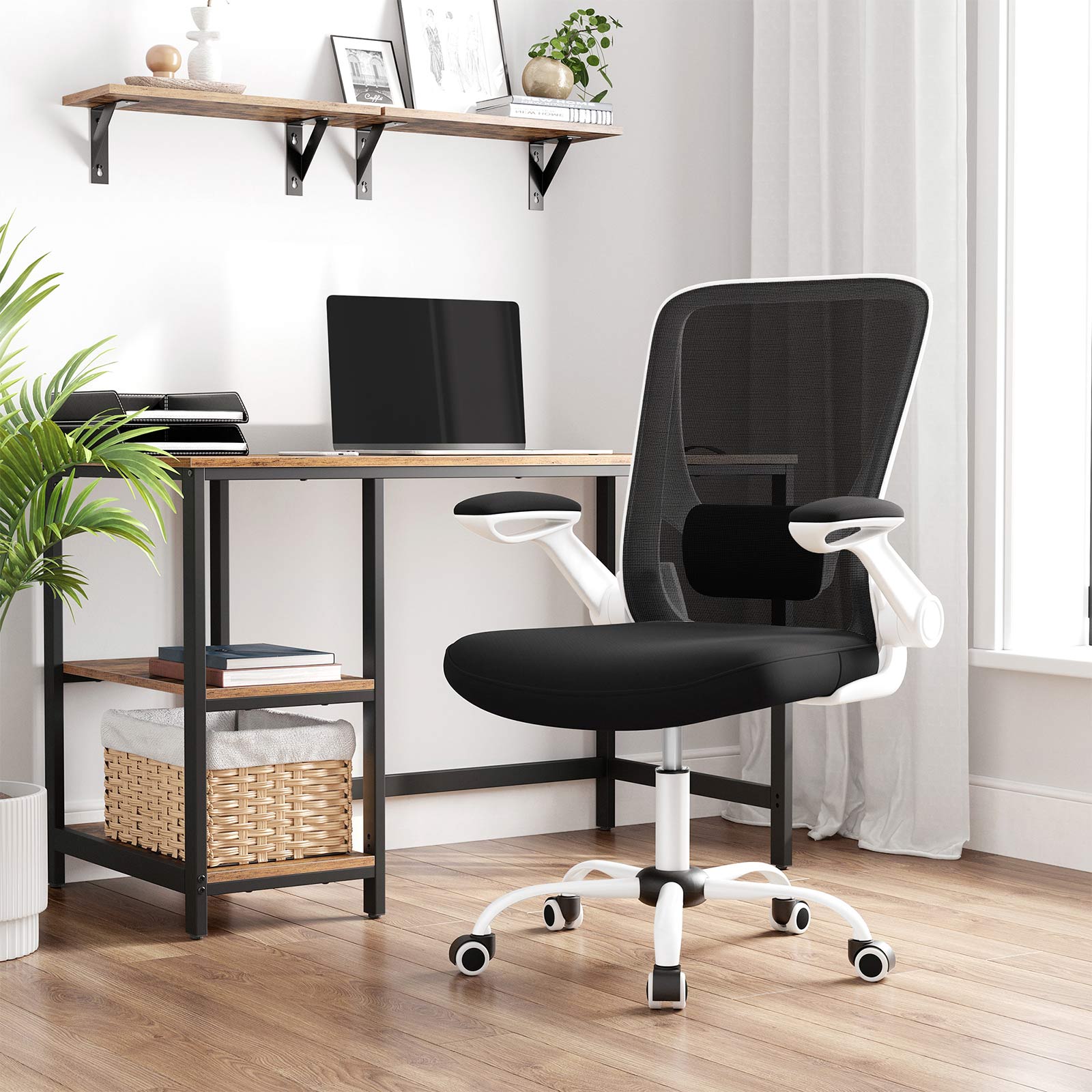 Bürostuhl Schreibtischstuhl bis 120 kg belastbar Schwarz-Weiß