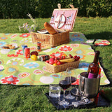 Picknickdecke 200 x 200 cm Blumen-Muster