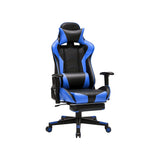 Gaming Stuhl Bürostuhl ergonomisch bis 150 kg belastbar Schwarz-Blau