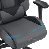 Gaming Stuhl Bürostuhl bis 150 kg belastbar Schwarz-Grau