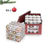 3er-Set Aufbewahrungsboxen für Weihnachtskugeln 30,5 x 30,5 x 30,5 cm Rot