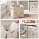 3er-Set Aufbewahrungsbox mit Deckel für Kinder 30 x 30 x 30 cm Einhörner-Motiv