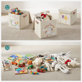 3er-Set Aufbewahrungsbox mit Deckel für Kinder 30 x 30 x 30 cm Einhörner-Motiv