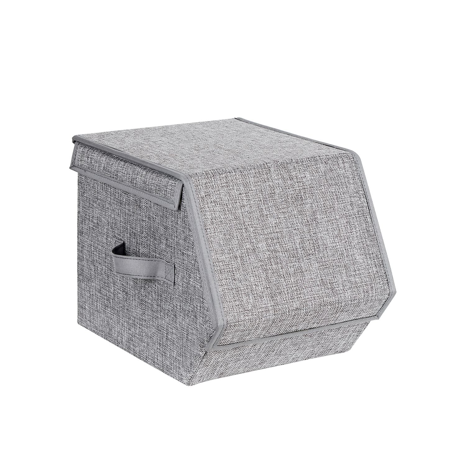 3er-Set Aufbewahrungsboxen mit Deckel Grau