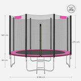 Trampolin Ø 305 cm bis 150 kg belastbar Pink