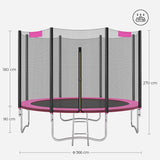 Trampolin Ø 366 cm bis 150 kg belastbar Pink