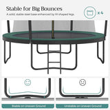 Trampolin Ø 366 cm bis 150 kg belastbar Schwarz-Dunkelgrün