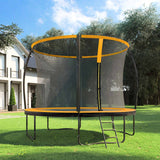 Trampolin Ø 366 cm bis 150 kg belastbar Schwarz-Orange