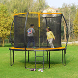Trampolin Ø 366 cm bis 150 kg belastbar Schwarz-Orange