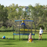 Trampolin mit Netz Ø 366 cm bis 150 kg belastbar Schwarz-Blau