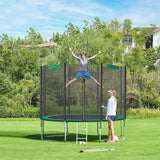 Trampolin rund Ø 366 cm bis 150 kg belastbar Schwarz-Grün