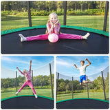 Trampolin rund Ø 366 cm bis 150 kg belastbar Schwarz-Grün