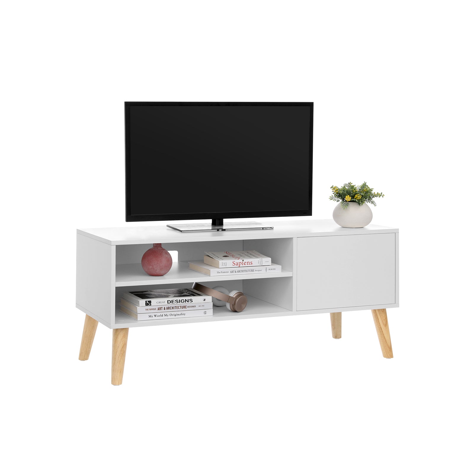 TV-Lowboard TV-Ständer 110 x 40 x 49,5 cm Weiß
