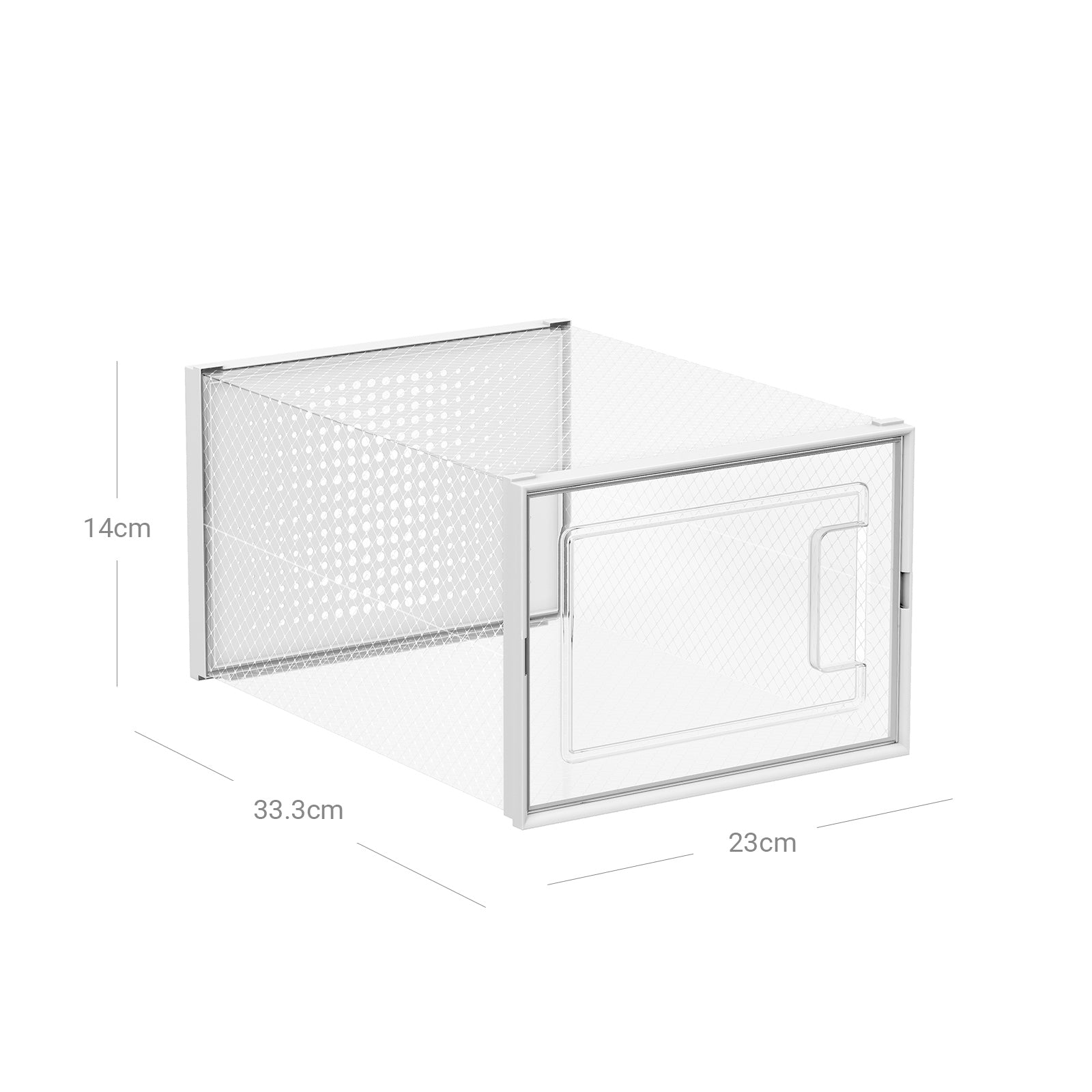 18er-Set Schuhbox Schuhorganizer 33,3 x 23 x 14 cm Weiß-Transparent
