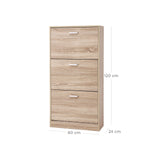 Schuhschrank Schuhkommode 60 x 120 x 24 cm Eichen-Optik
