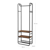 Banc 58 x 28 x 181 cm, supporte jusqu'à 300 kg, marron-noir vintage