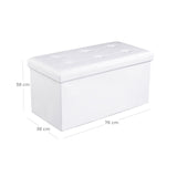 Sitztruhe Sitzbank 76 x 38 x 38 cm bis 300 kg belastbar Weiß