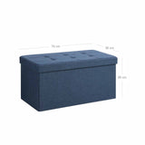 Sitztruhe Sitzbank 76 x 38 x 38 cm bis 300 kg belastbar Marineblau