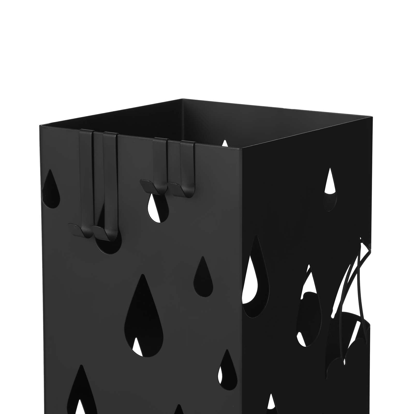 Regenschirmständer quadratisch 15,5 x 15,5 x 49 cm Schwarz