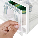 8er-Set Schuhbox Schuhorganizer 35 x 25 x 18,5 cm Weiß-Transparent