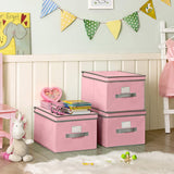 3er-Set Aufbewahrungsbox Faltbox 40 x 30 x 25 cm Pink