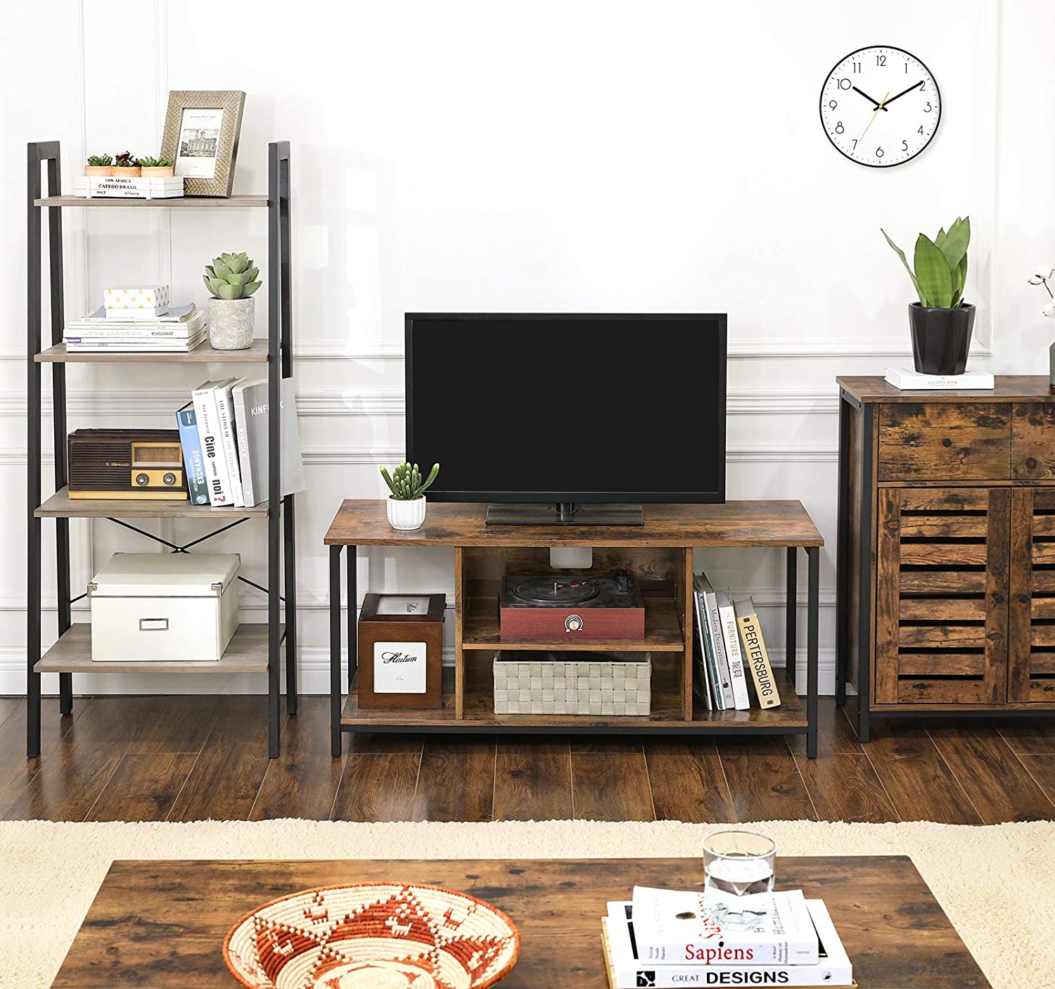TV-Lowboard mit offenen Fächern 110 x 40 x 50 cm Vintagebraun