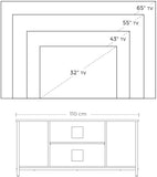 TV-Lowboard mit offenen Fächern 110 x 40 x 50 cm Vintagebraun