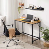 Bureau table d'ordinateur 100 x 50 x 75 cm marron miel-noir
