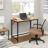 Bureau table d'ordinateur 100 x 50 x 75 cm marron miel-noir