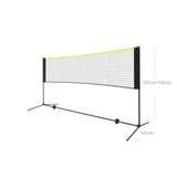 Badmintonnetz Tennisnetz 4 m Schwarz-Gelb